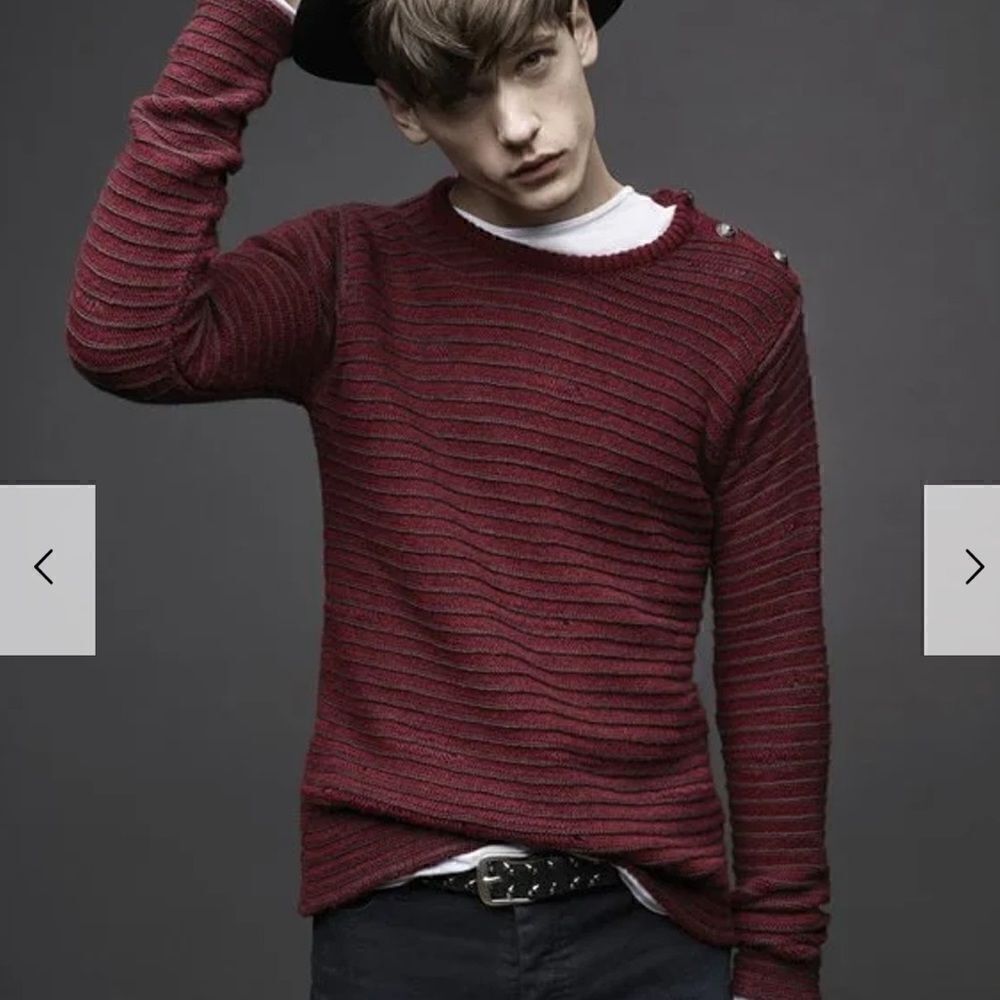 Zadig & Voltaire Red Striped Distressed Sweater size small - Picture 2 of 14